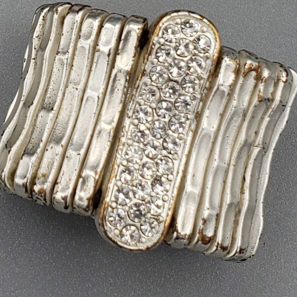 Silver & Rhinestone Stretch Bracelet and Ring Set - Picture 8 of 8